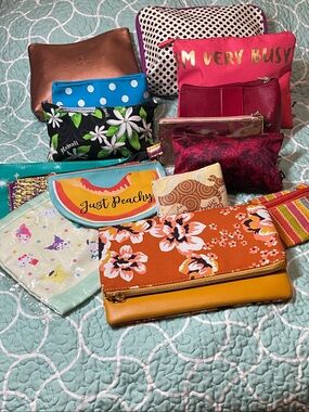 Assorted Women's Cosmetic Pouches Bundle in different colors & Designs
